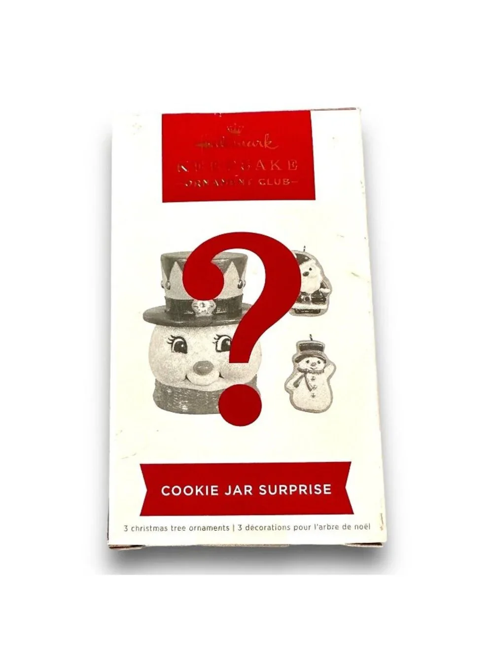 Hallmark Keepsake Cookie Jar Surprise Snowman Ornament With Santa & Snowman Figu